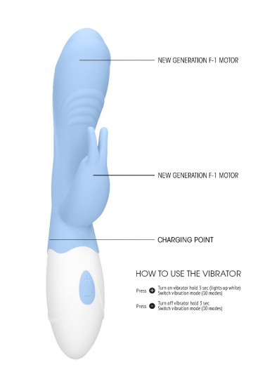 Loveline Juicy Rabbit Vibrator Lichtblauw