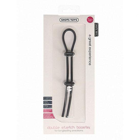 Double Stretch Booster Cockring Zwart